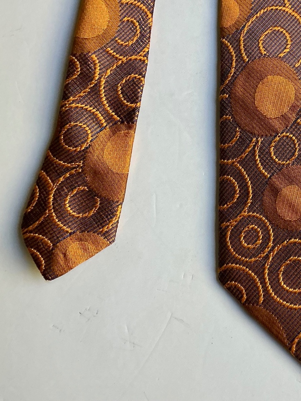 Ted Baker Shirt Specialist  burnt orange Silk Tie Made in England  🏴󠁧󠁢󠁥󠁮󠁧 - Picture 4 of 6